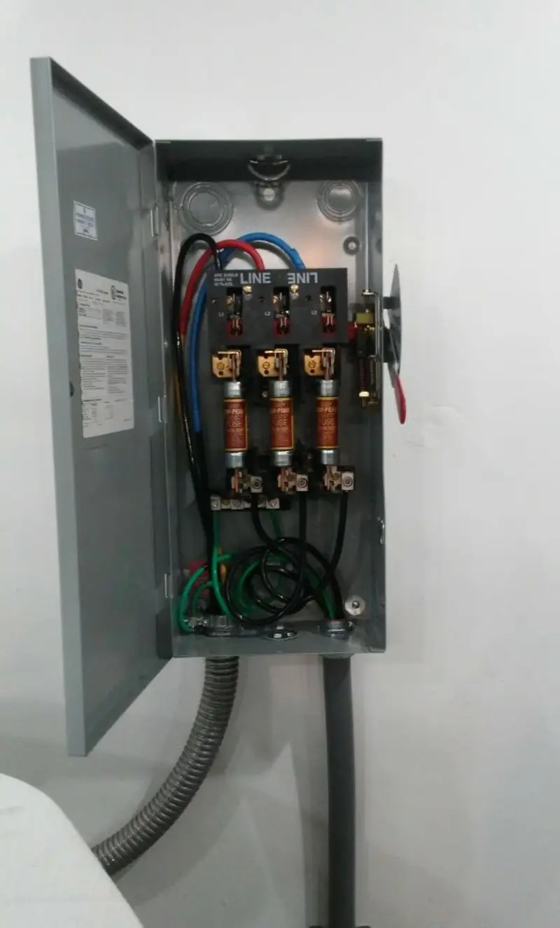 Three-phase disconnect switch installed for Electrical Wiring & Rewiring in Barnstead